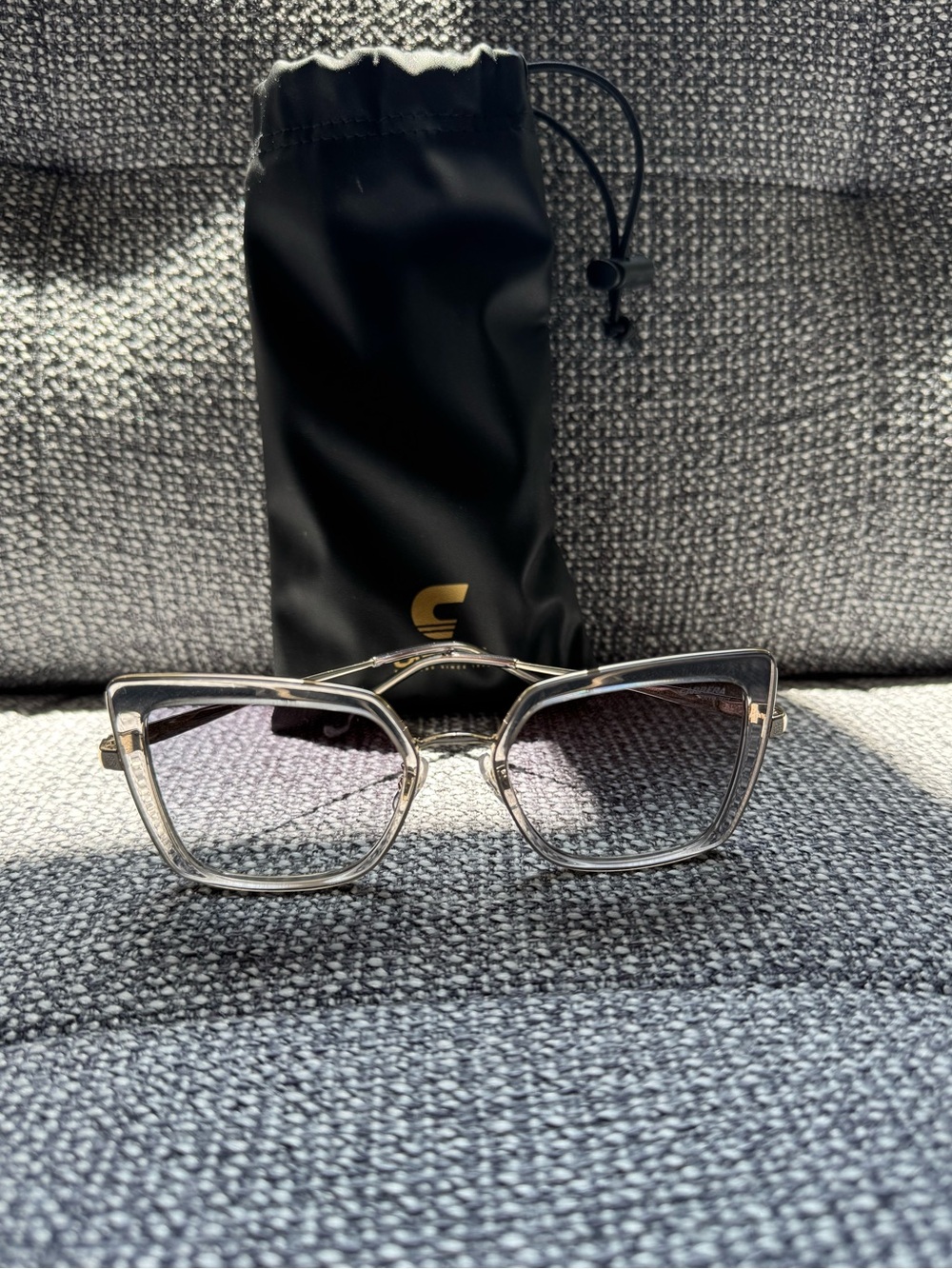 Carrera Indoor/Outdoor Clear Frame Sunglasses with Gradient Lenses